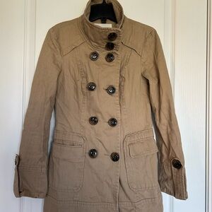 Dynamite Tan Double-Breasted Trench Coat